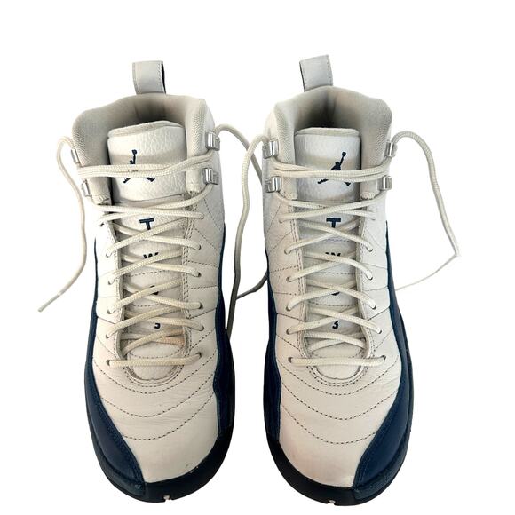 Nike Air Jordan 12 Retro BG White French Blue Metallic Silver Size 6Y - Picture 2 of 13